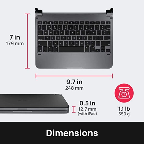 BRYDGE wireless keyboard & magnetic cover for 11-inch iPad Pro space grey – Image 5